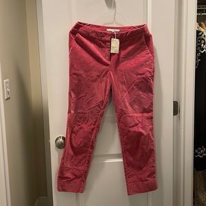 Boden crushed velvet pink pants